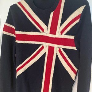 Moschino British Flag Sweater - Navy Blue - Men's Size S